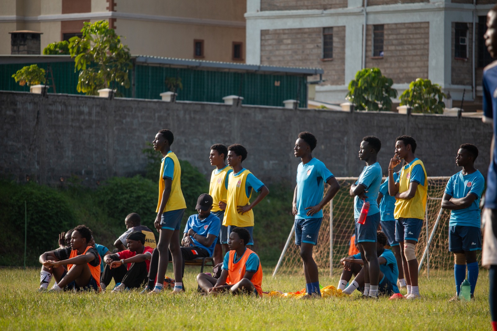 LOCKED ON!.. Training is always intense and competitive, focus even from the sidelines.